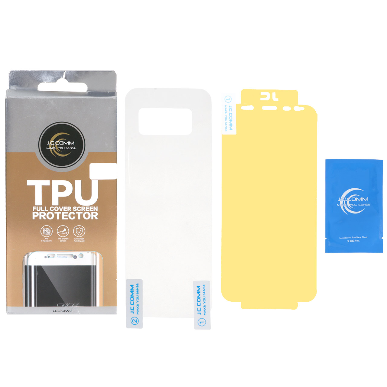 محافظ صفحه نمایش Foll cover J.C.COMM Tpu با برچسب پشت گوشی Samsung Galaxy S8 / Galaxy S9 - (پک دار)